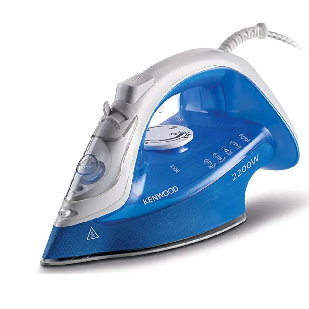 Kenwood 2200W Steam Iron – 300ML Large Capacity, Ceramic Soleplate | STP60 (White-Blue)