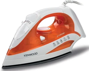 Kenwood 2100W Steam Iron – 300ML Ceramic Soleplate & Anti-Drip | STP50 (White-Orange)