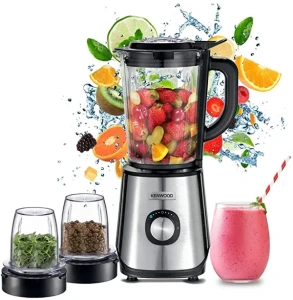 Kenwood 2L Blender – 1000W Glass Goblet with Ice Crush & Multi-Mill | BLM45 (Steel & Black)