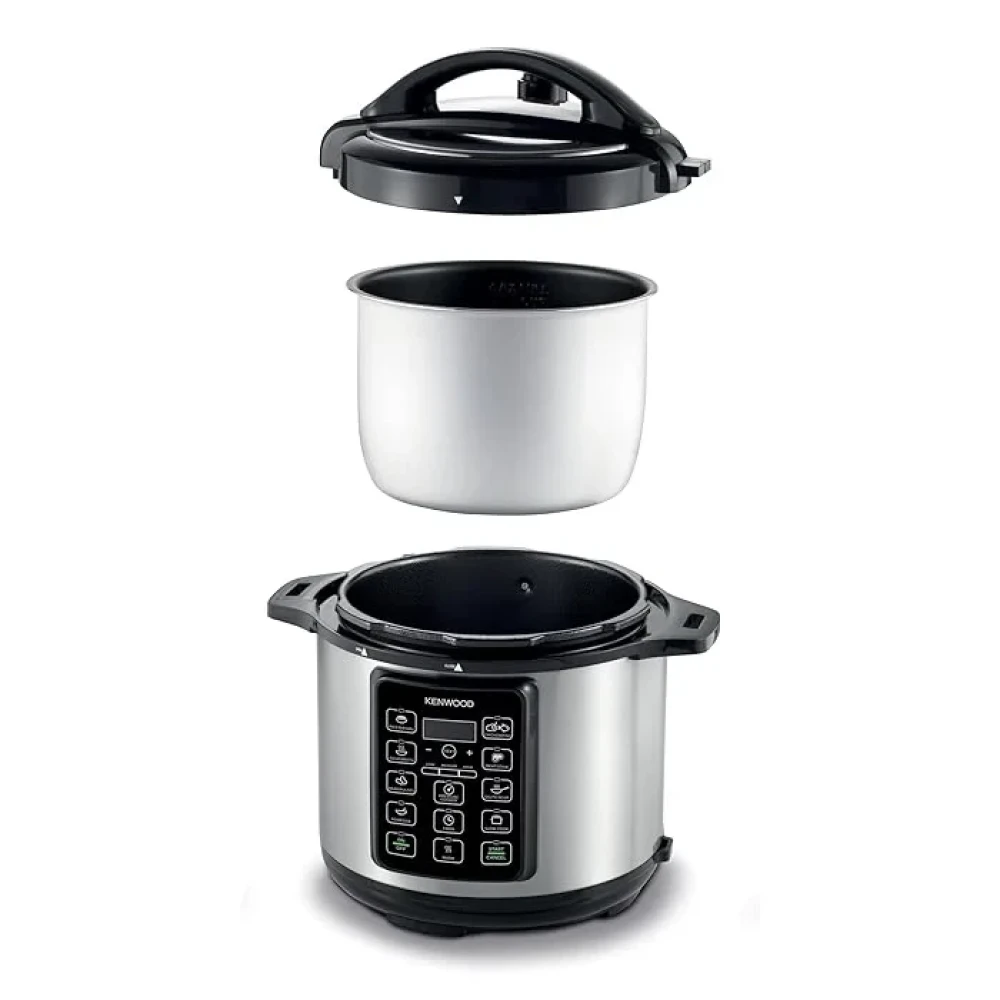 Kenwood 6L Electric Pressure Cooker – 1000W with 14 Programs | PCM60 (Steel & Black)