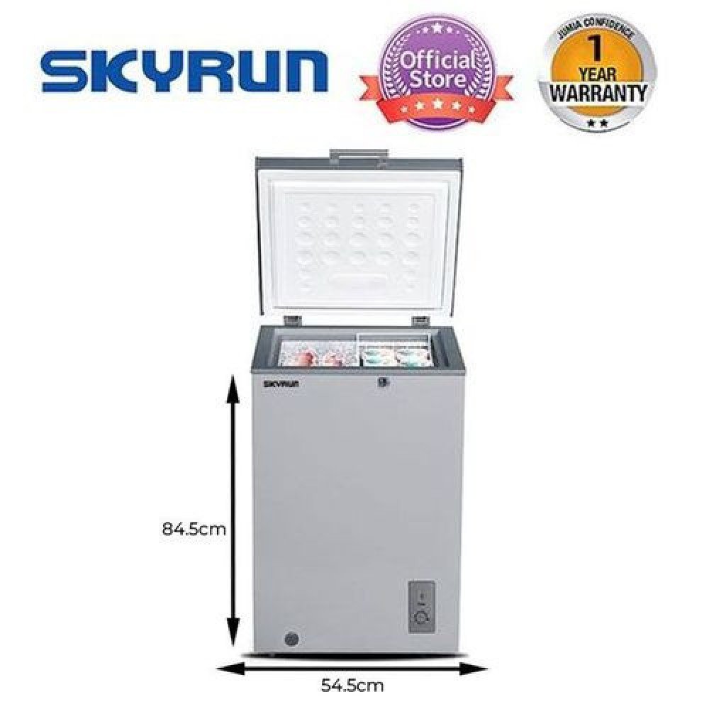 Skyrun 100L Chest Freezer (BD-90A) - Grey Brand: Skyrun