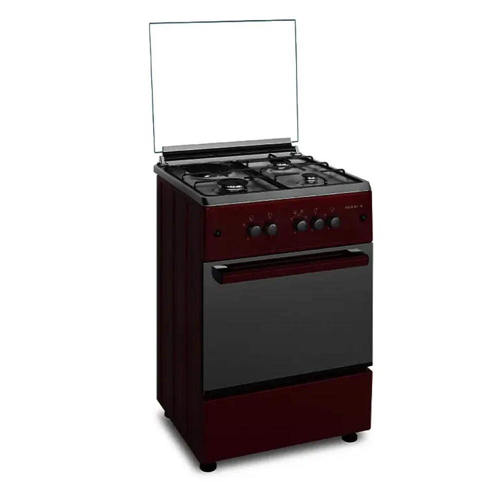 Maxi 60x60 Gas Cooker (3+1 Burners) – Red, Up & Down Oven Burner, Double Glass Door
