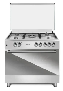Maxi 60x90cm 5-Burner Gas Cooker with Double Oven Glass & Inox Finish