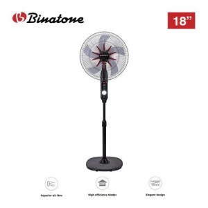 Binatone RCFM-1875 18" Rechargeable Standing Fan – Up to 8 Hours Breeze, USB Phone Charging, LED Light + 2 Years Warranty