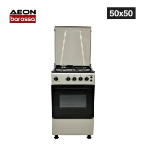 AEON 50x50 Gas Cooker (S5311MEIMPDBS) – 3 Gas Burners + 1 Hot Plate, Silver