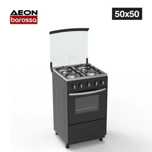 AEON 50x50 Gas Cooker (AGC5040) – 4 Gas Burners with Oven, Black Finish