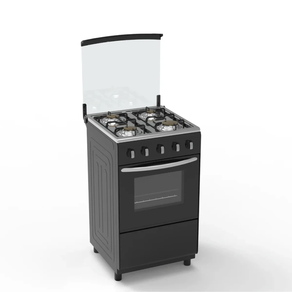 AEON 50x50 Gas Cooker (AGC5040) – 4 Gas Burners with Oven, Black Finish