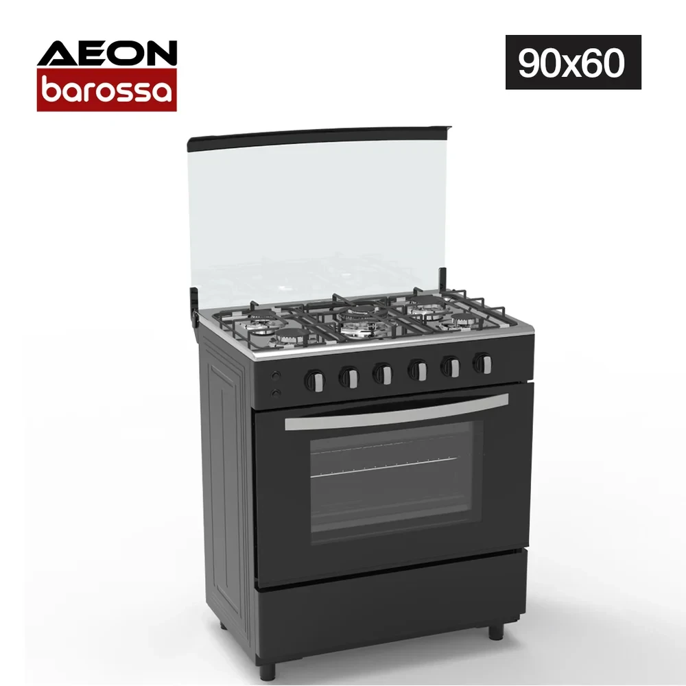 AEON 90x60 Gas Cooker with 5 Burners and Black Glass Hob – Model ACG9050