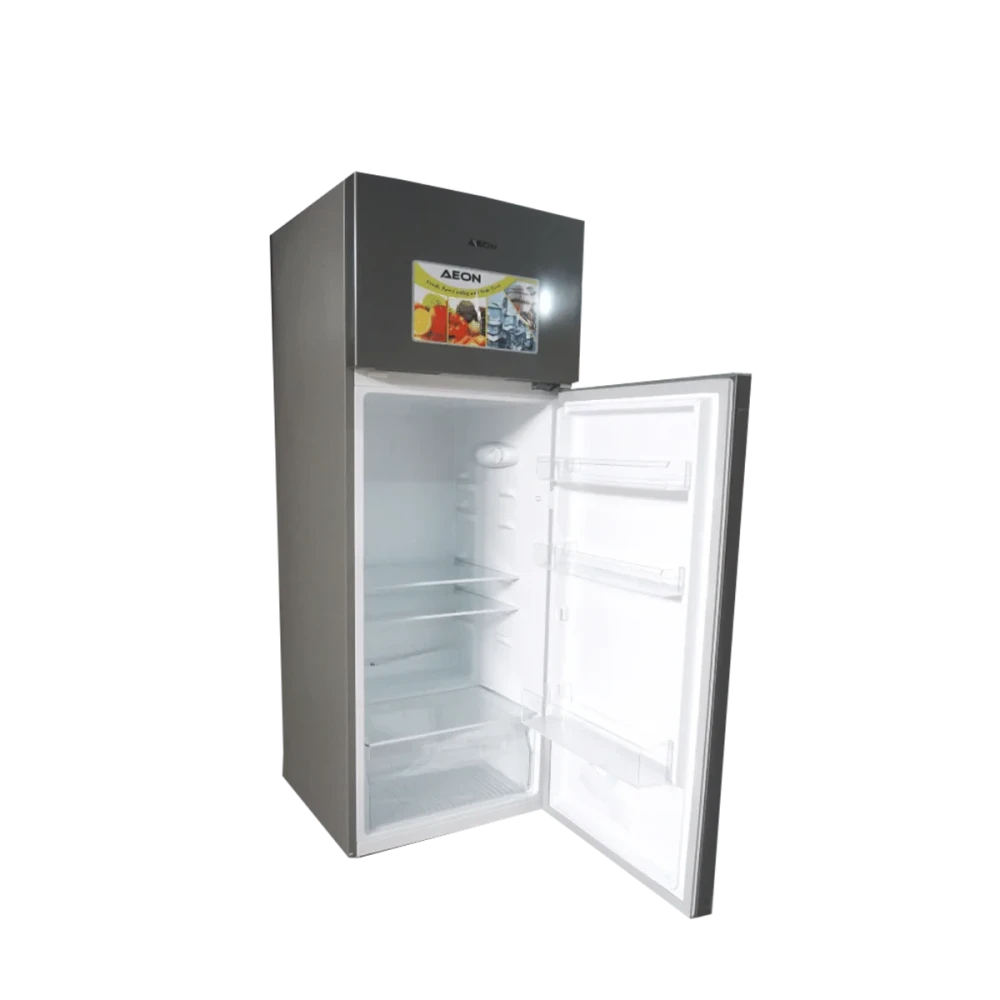 AEON 268L Double Door Refrigerator with Vegetable Crisper & Anti-Rust Coating – Grey ART298D
