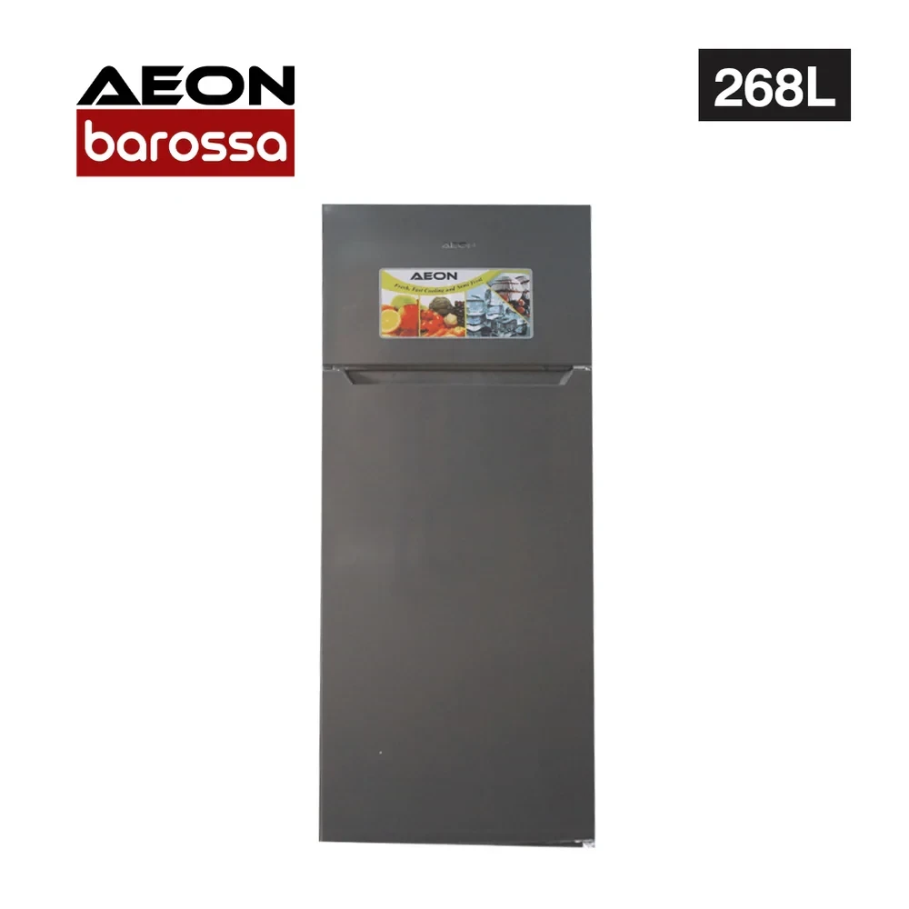 AEON 268L Double Door Refrigerator with Vegetable Crisper & Anti-Rust Coating – Grey ART298D