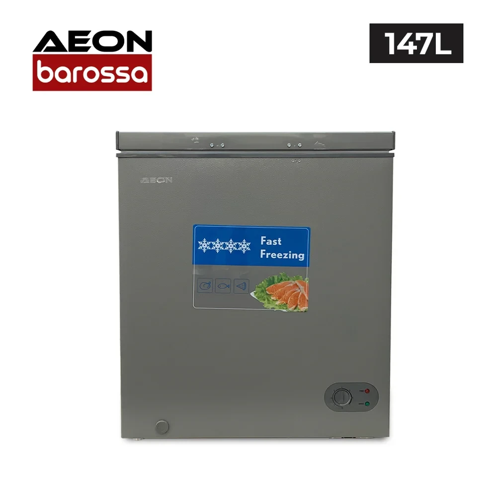 AEON 147L Chest Freezer with Adjustable Thermostat & Lock – Grey ACF150GK