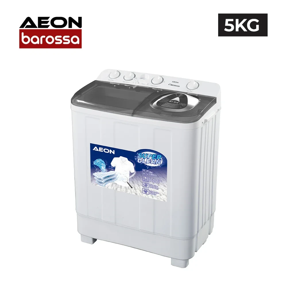 AEON 5Kg Twin Tub Washing Machine – Noise-Free, Gentle Wash & Spin Timer (Model AWM05TT)