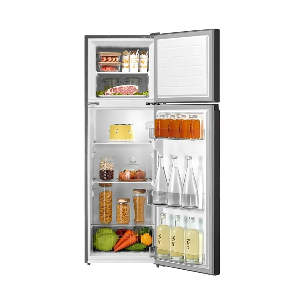 MIDEA 173L Top Mount Double Door Refrigerator – Manual Defrost & Adjustable Shelves (Model MDRT237FGG28, Jazz Black)