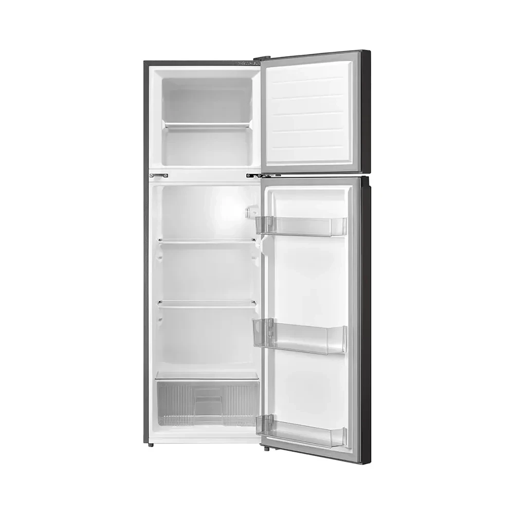 MIDEA 173L Top Mount Double Door Refrigerator – Manual Defrost & Adjustable Shelves (Model MDRT237FGG28, Jazz Black)