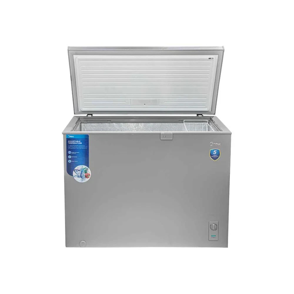 MIDEA 197L Chest Freezer – Anti-Rust & Adjustable Thermostat (Model MDRC277FZG43NGG, Silver)