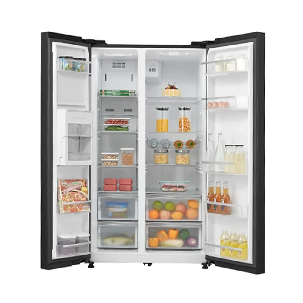 MIDEA 510L Side-by-Side Refrigerator – Total No Frost & Super Cooling (Model MDRS710FGF22D, Black Glass)