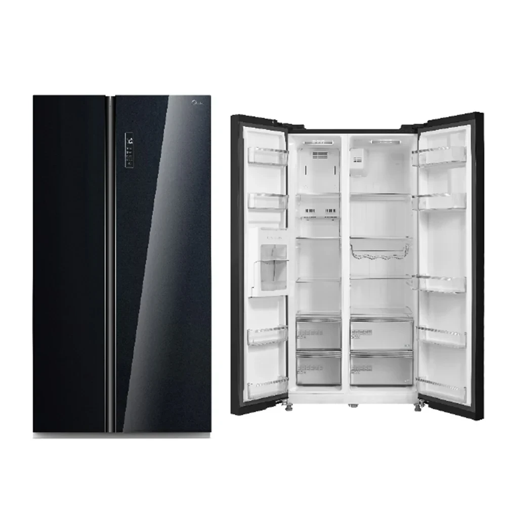 MIDEA 510L Side-by-Side Refrigerator – Total No Frost & Super Cooling (Model MDRS710FGF22D, Black Glass)