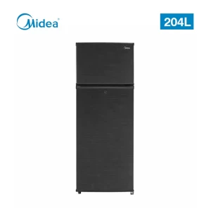 MIDEA 204L Double Door Refrigerator – Bottom Freezer & LED Lighting (Model MDRT294FGF28, Jazz Black)