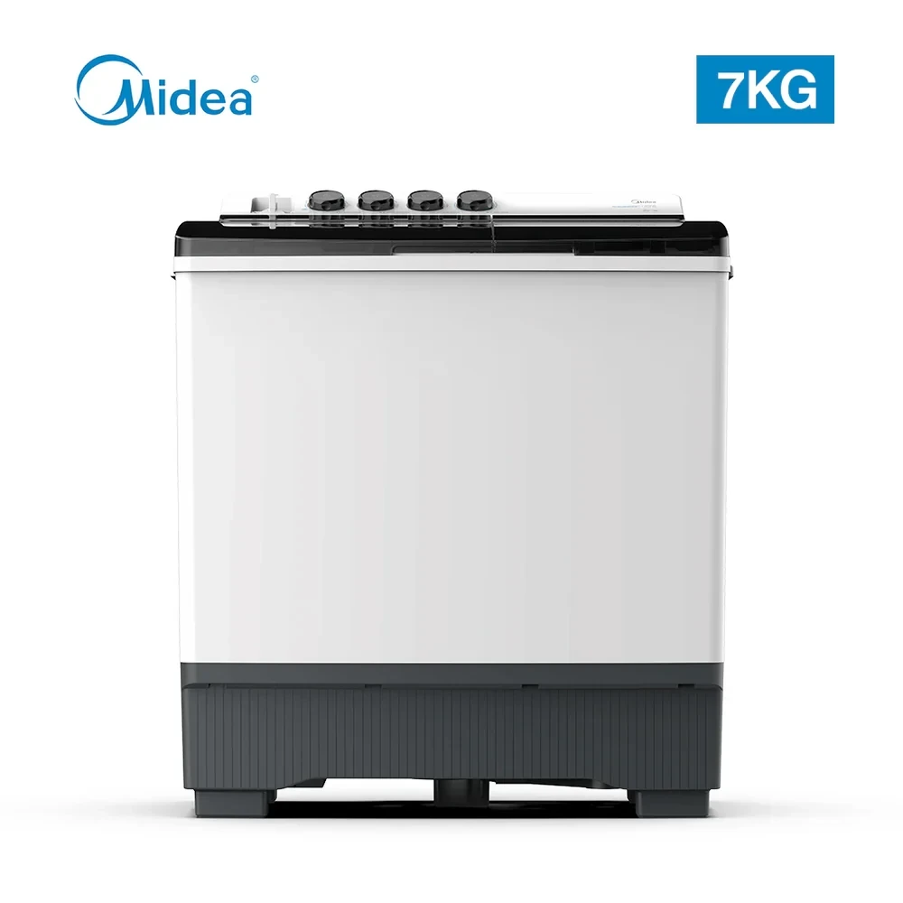 MIDEA 7kg Semi-Automatic Twin Tub Washing Machine – Wash & Spin (Model MT100W70/WG, White)