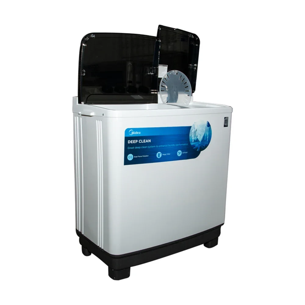 MIDEA 12kg Twin Tub Washing Machine – High Spin & Dual Pulsator (Model MT100W120/WG, White)