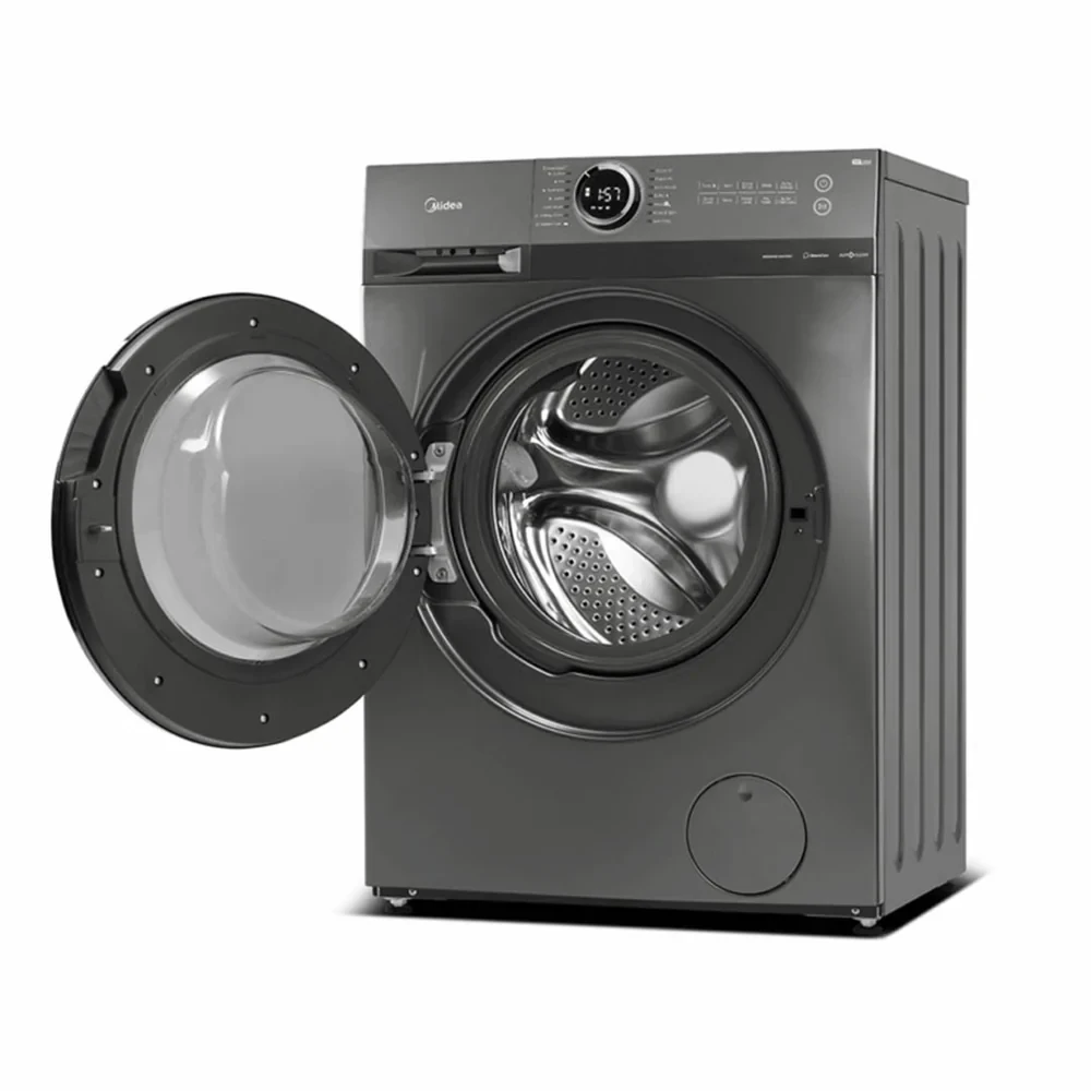 MIDEA 8kg Inverter Front-Load Washing Machine – Wi-Fi & Lunar Dial (Model MF200W80WB/T, Dark Grey)