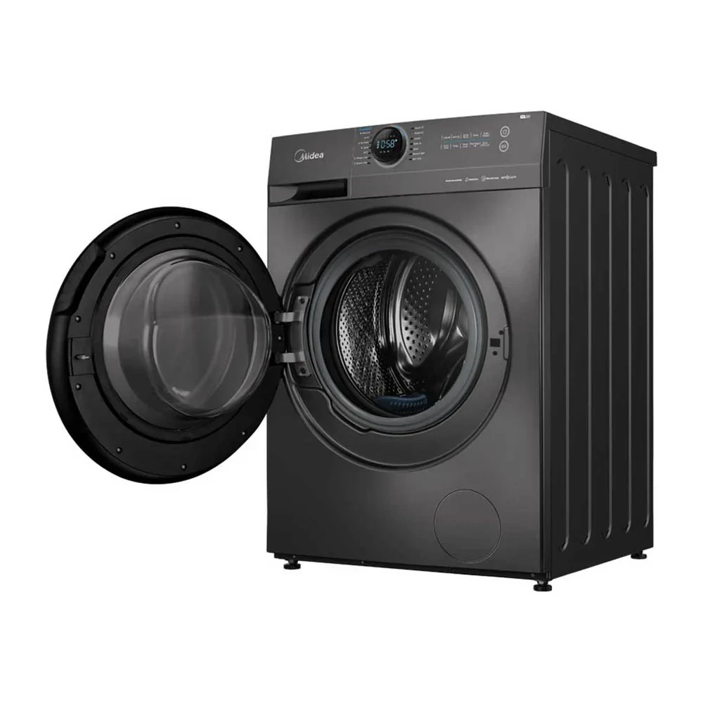 MIDEA 12kg Front-Load Washer & 8kg Dryer Inverter Washing Machine – Fully Automatic, Steam & Allergy Care (Model MF200D120WD-B/T, Dark Grey)
