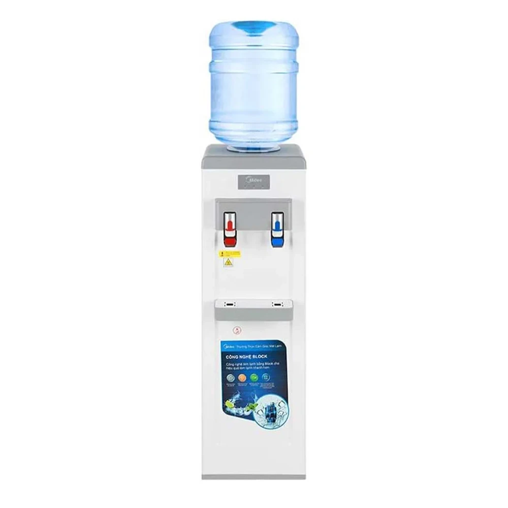 MIDEA 2-Tap Water Dispenser – Hot & Cold, Overheat Protection, Silver Finish (YL1932-S)