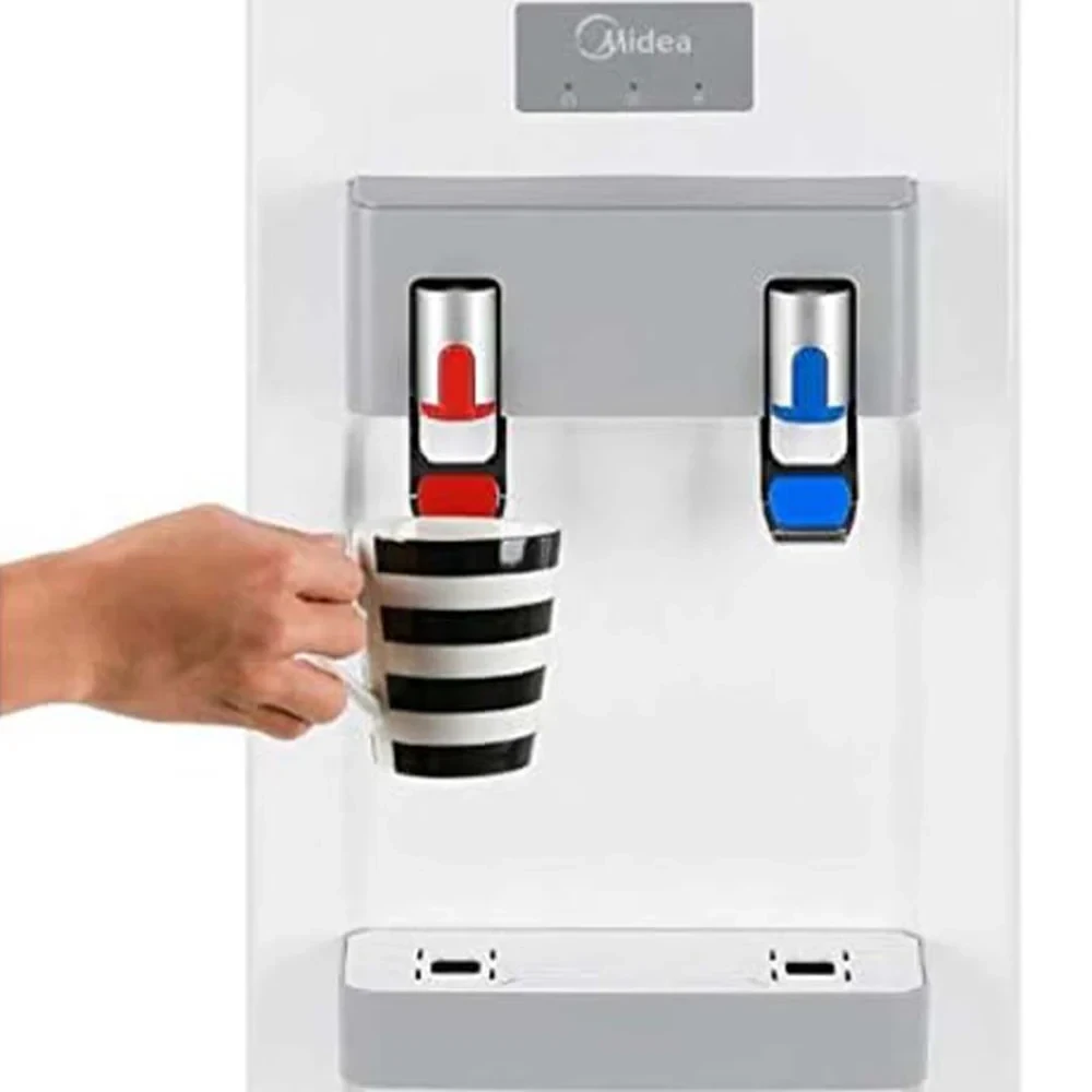 MIDEA 2-Tap Water Dispenser – Hot & Cold, Overheat Protection, Silver Finish (YL1932-S)