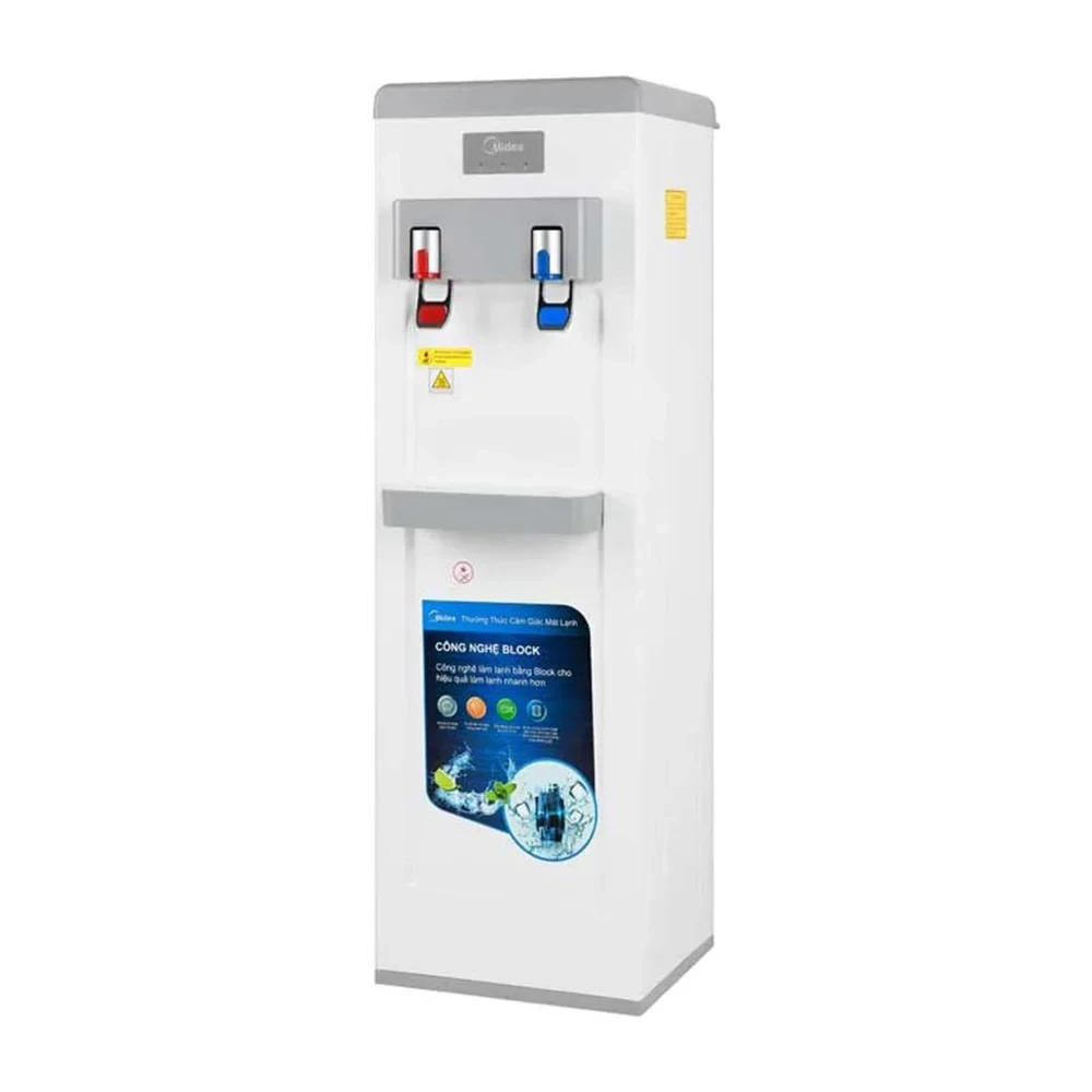 MIDEA 2-Tap Water Dispenser – Hot & Cold, Overheat Protection, Silver Finish (YL1932-S)