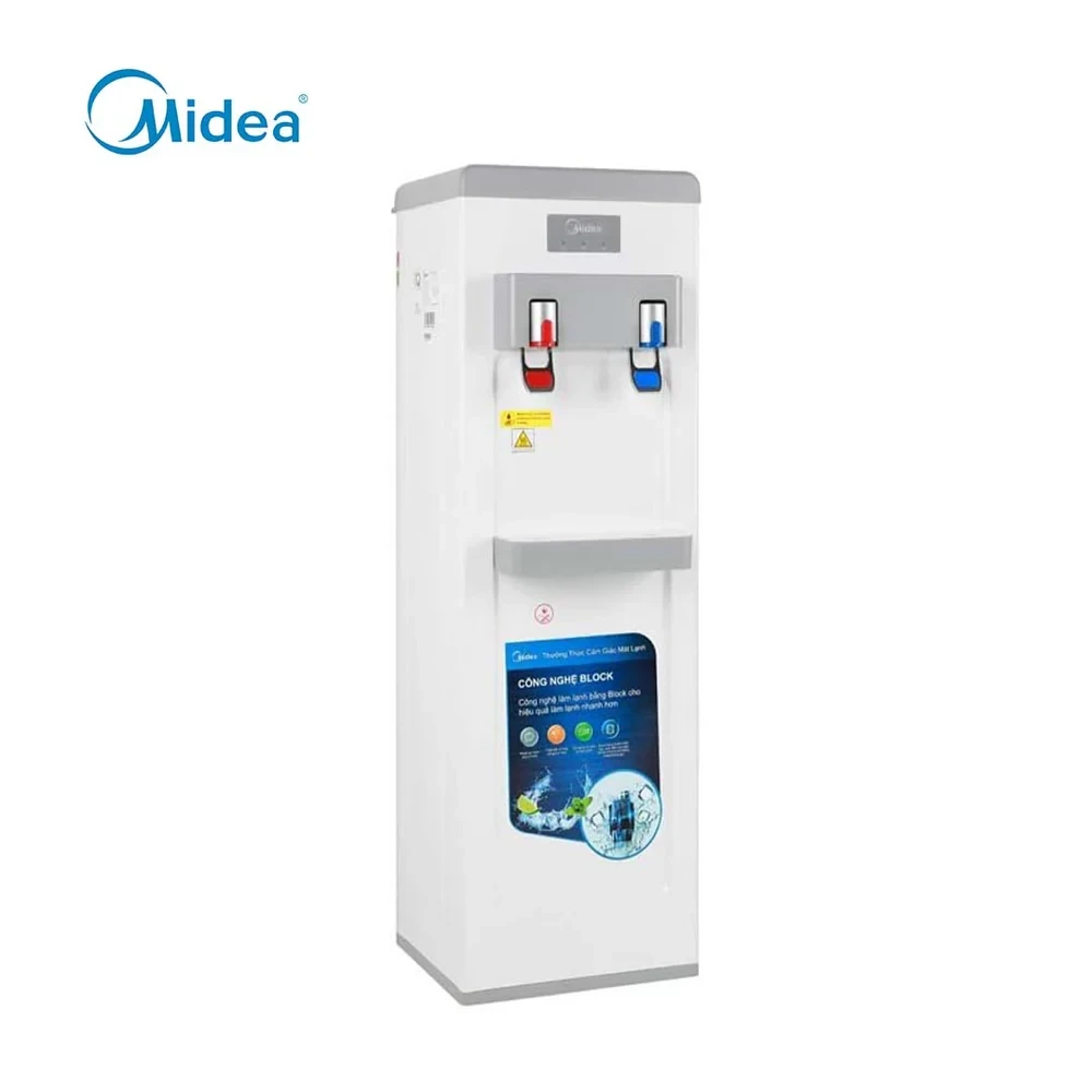 MIDEA 2-Tap Water Dispenser – Hot & Cold, Overheat Protection, Silver Finish (YL1932-S)
