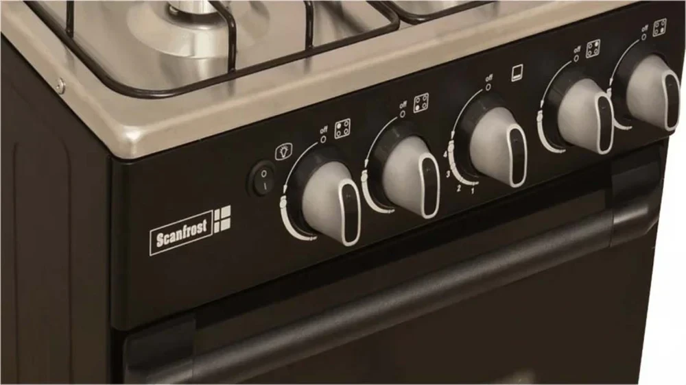 ScanFrost 50x50 cm 4-Burner Gas Cooker – SFC5402B, Black