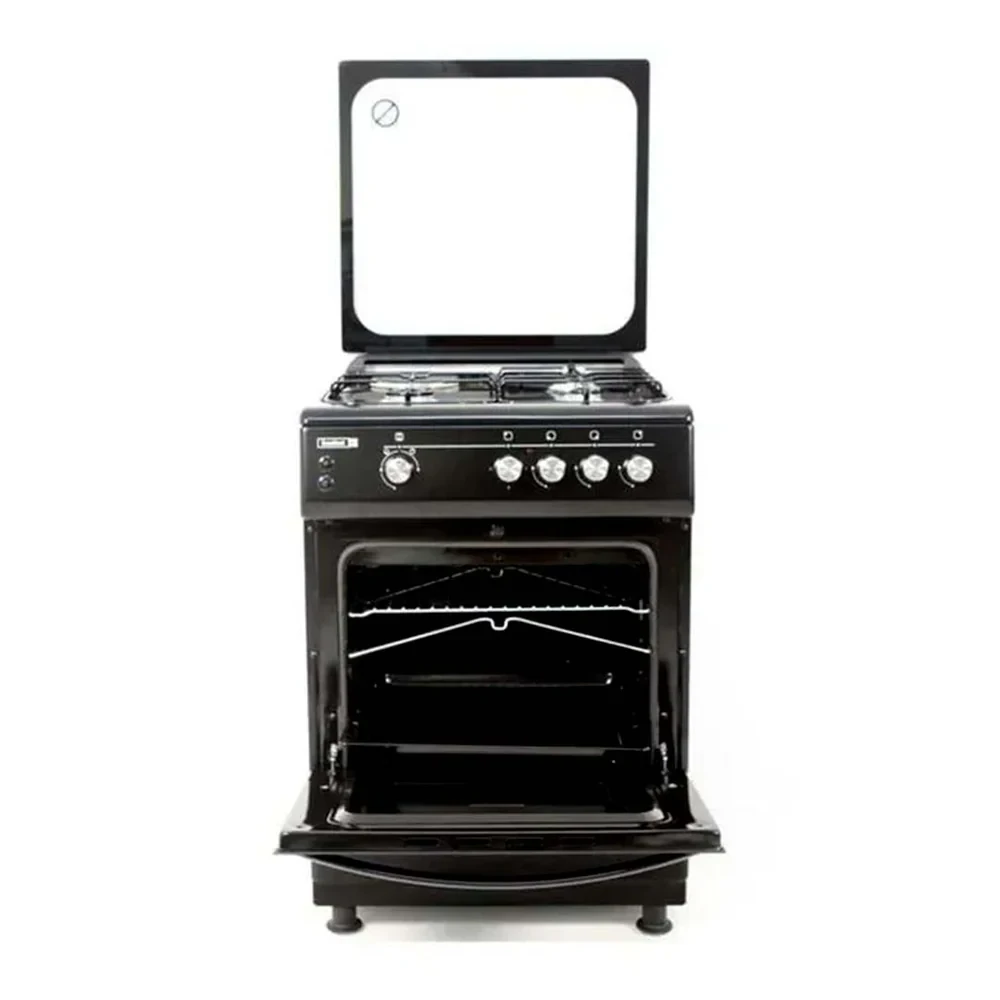SCANFROST 60×60 CM 3-Burner + Electric Oven Gas Cooker – Black (CK6302B)