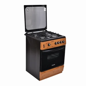 SCANFROST 60×60 CM 4-Burner Gas Cooker – Wood Finish Oven & Grill (CK6401NG)
