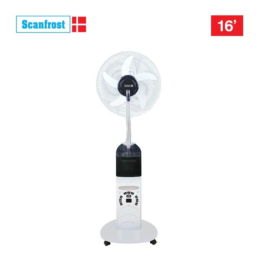 SCANFROST 16" Rechargeable Mist Fan with Remote – White (SFRF161K)