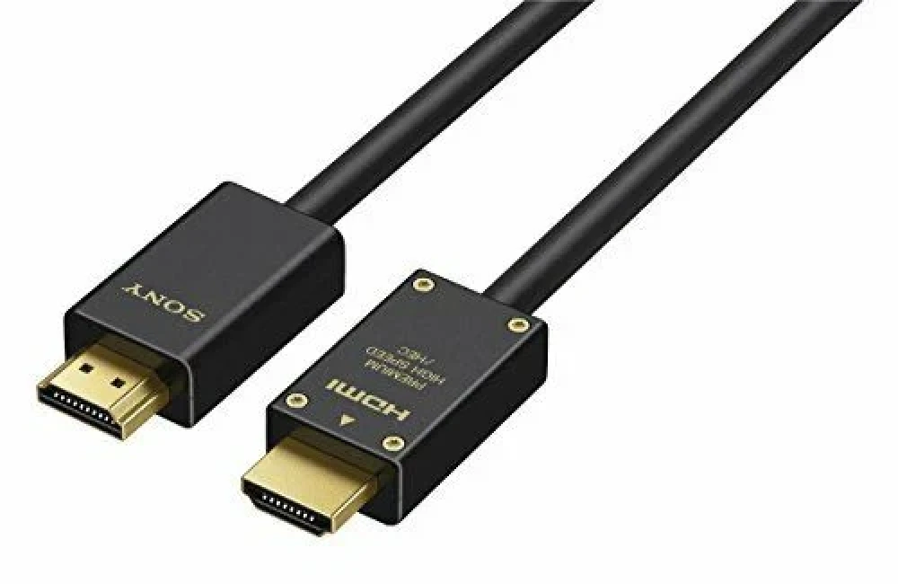 Sony 2m High-Speed Flat HDMI Cable – 4K, 3D, Ethernet, Gold-Plated Connectors