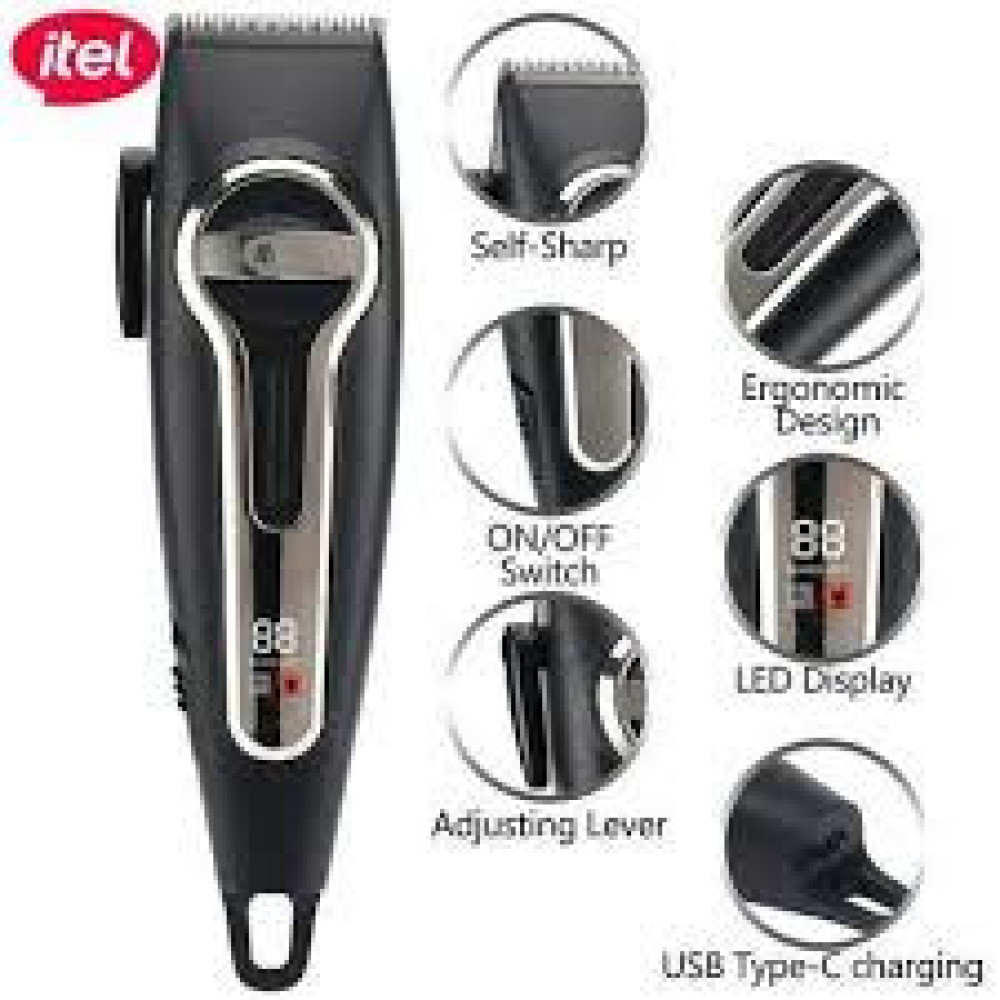 itel Classic 5 Digital Display Cordless Hair Clipper With Lasting Battery