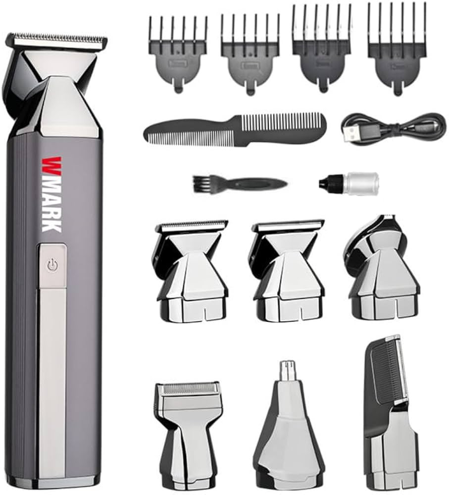 Wmark Rechargeable Hair Trimmer Set 6 IN 1 Metal Housing - NG - HT001