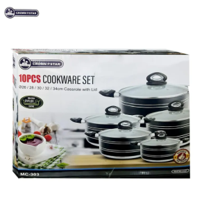 Master chef Cookware Set MC - 303 - 26cm, 28cm,30cm,32cm and 34cm cassrole with lid