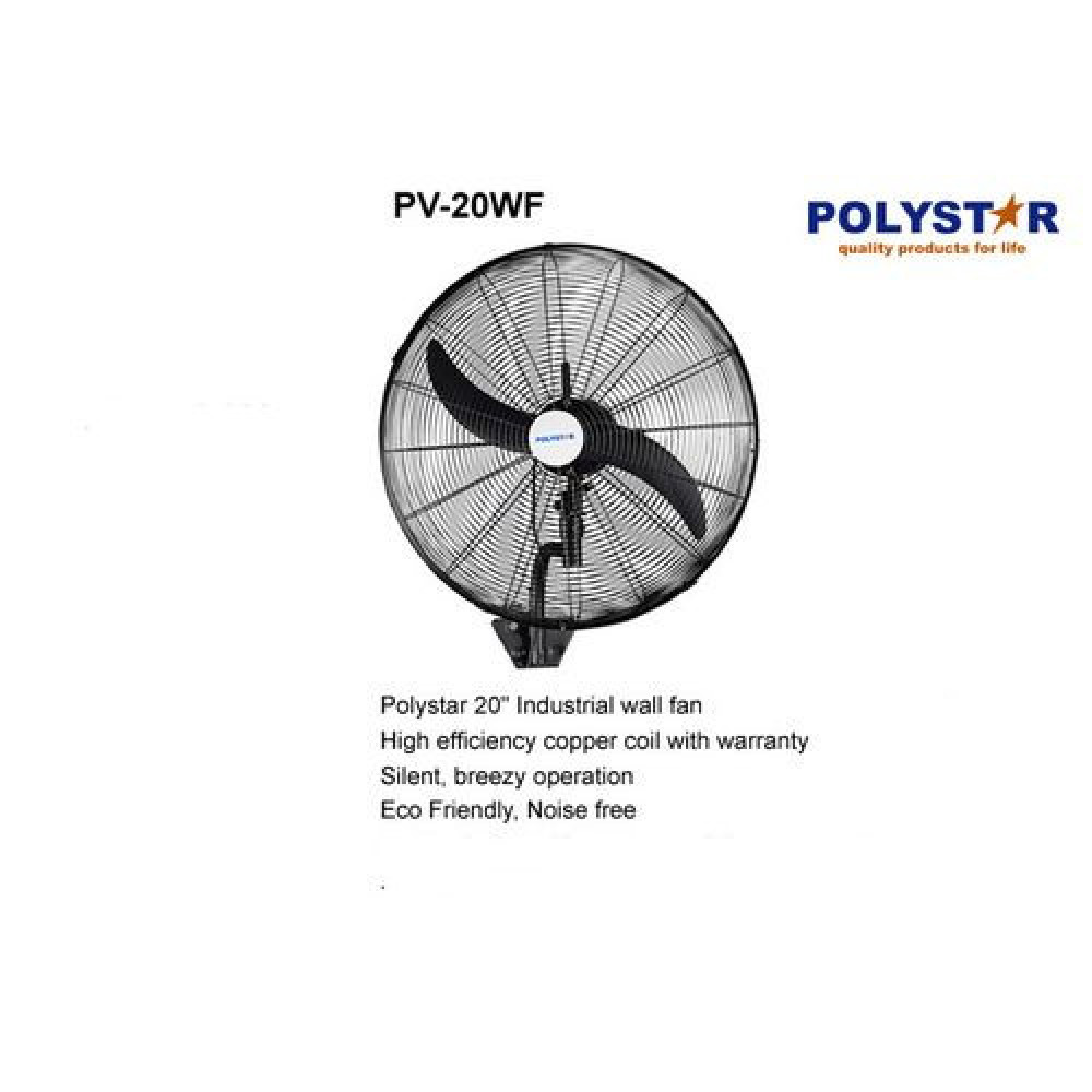 Polystar 20" Industrial Wall Fan PV-20WF - 100% Copper Motor with Oscillation