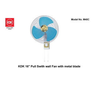 KDK 16" Wall Fan M40C - Metal Blades with Pull Switch, Space-Saving Design