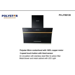 Polystar 90cm Cooker Hood PV-JY90139 - Hand Wave Sensor, Digital Control, Copper Motor