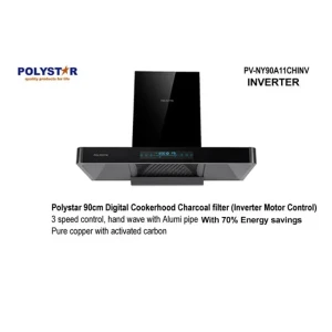Polystar 90cm Inverter Cooker Hood PV-NY90A11CHINV - Digital Display, Hand Sensor, 860m³/hr