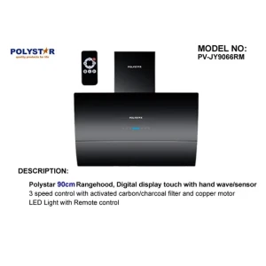 Polystar 90cm Smart Range Hood PV-JY9066RM - Hand Wave + Remote + Smoke Sensor