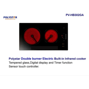 Polystar Double Burner Infrared Cooker PV-HB302GA – Built-In, Digital Touch Control & Timer