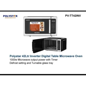 Polystar 42 Liters Inverter Digital Microwave with Grill PV-42TTINV – Powerful 1500W Cooking
