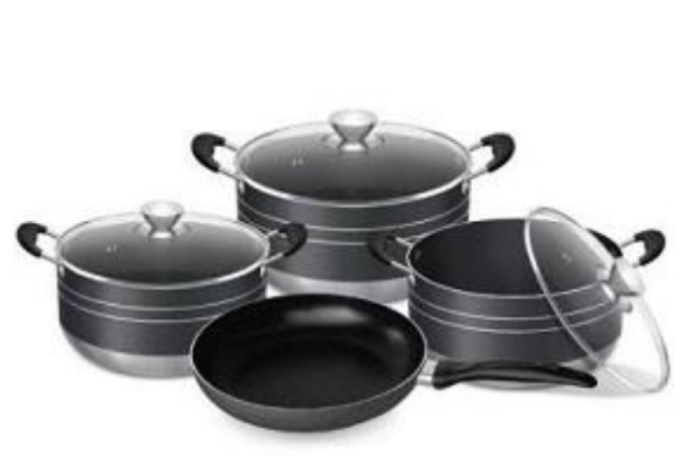 Sumo 8-Piece Non-Stick Cookware Set (S-7015) – 24cm, 26cm, 28cm, 30cm Casserole Pots with Glass Lids