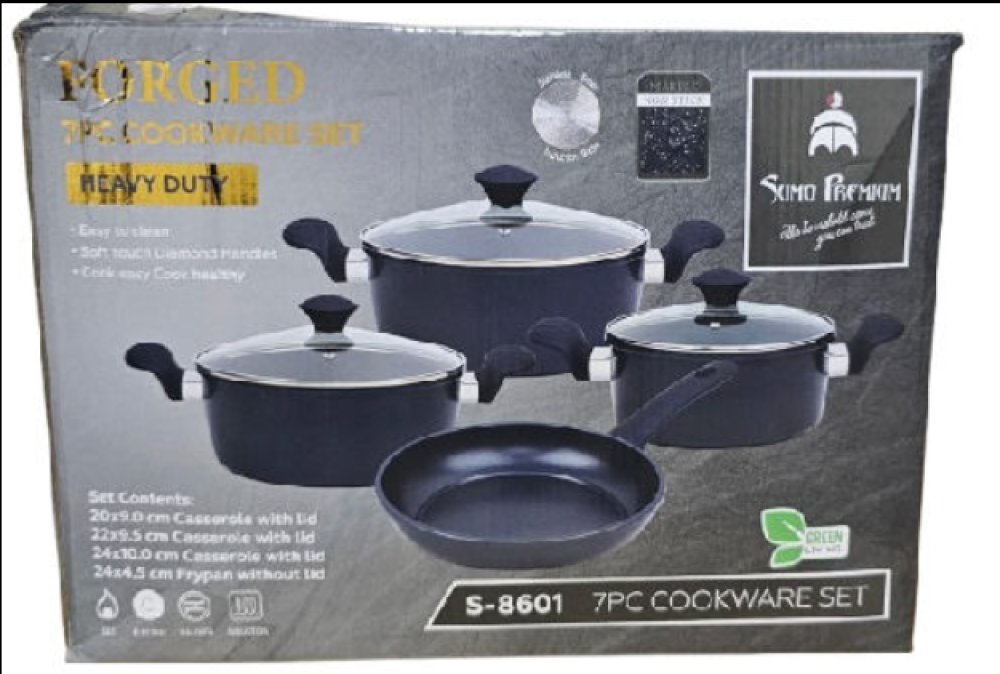 Sumo Forged Cookware Set Pot S - 8601 -  (20cm, 22cm, 24cm with lids)  and 24cm Frying Pan