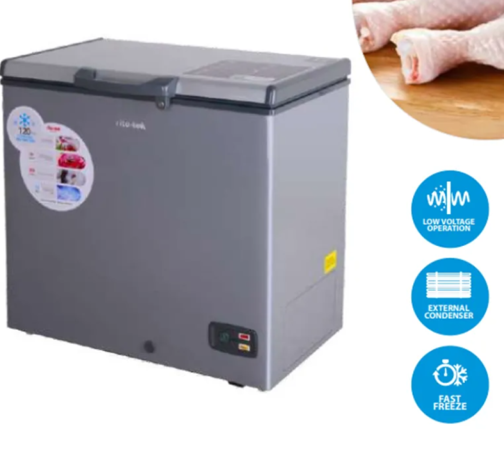 RiteTek Chest Freezer RCF420 - 400L - SILVER INOX With basket caste wheel