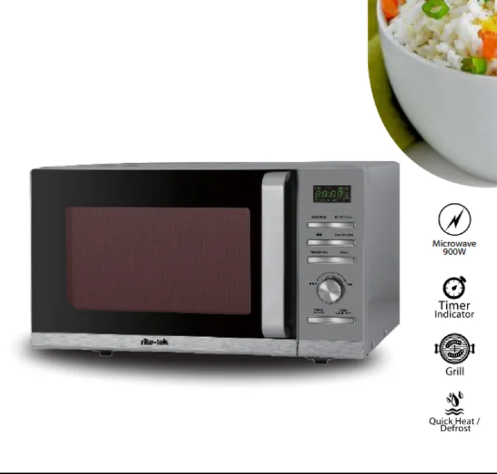 RiteTek Microwave MW-228 - 900W - 25L WITH SILVER GRILL
