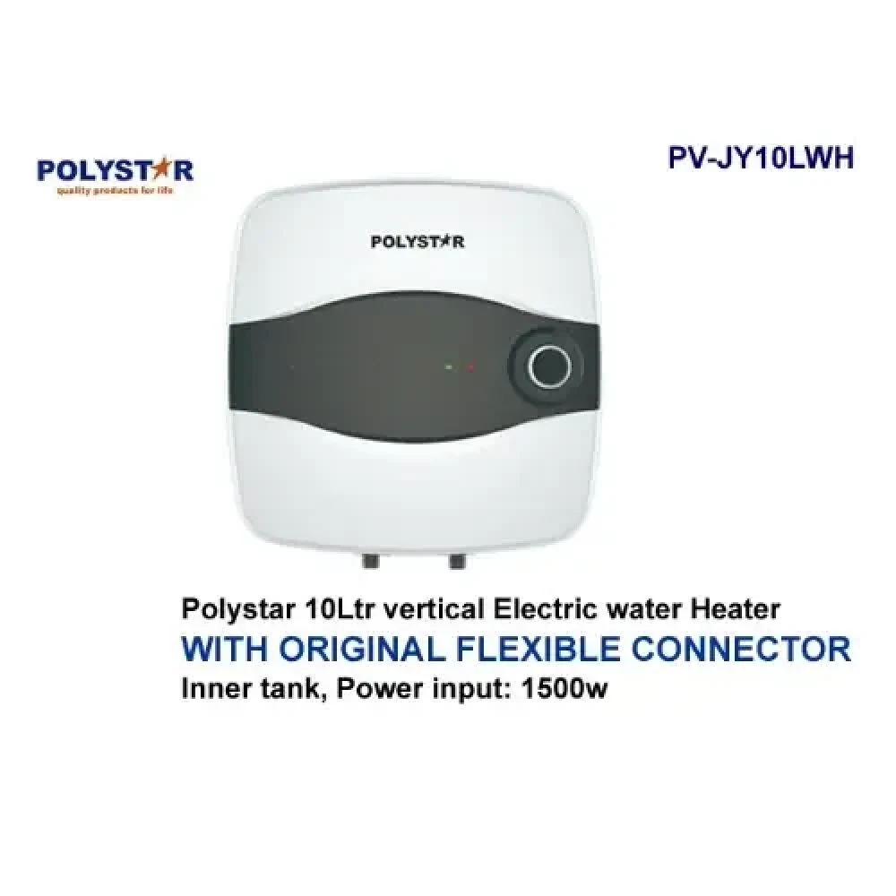 Polystar 10L Electric Water Heater PV-JY10LWH – Vertical Design, Thermostat Control, Safety Protection